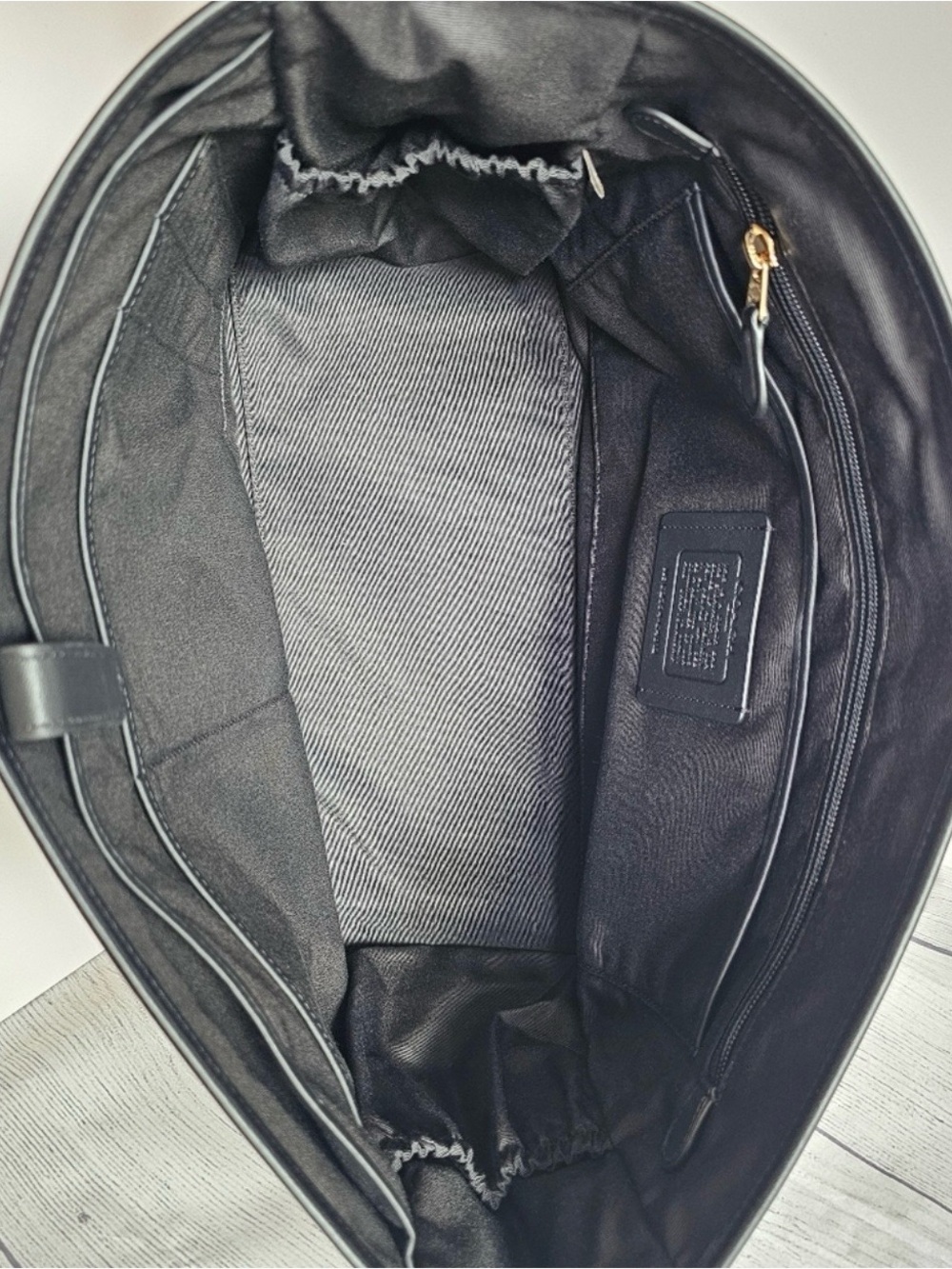 Coach Large Tote Bag Insert In Canvas and Leather In Black C4812 - Picture 10 of 10